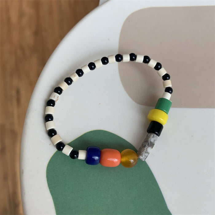 Wholesale Necklace Beads Retro Contrast color jewelry MOQ≥2 JDC-NE-CaiX001
