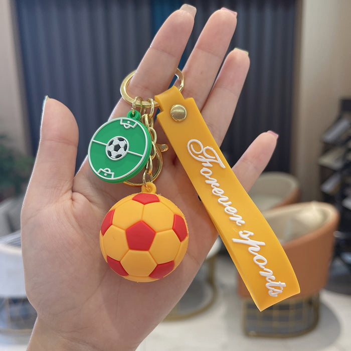 Wholesale Keychain PVC Soft Rubber Football Souvenir Pendant MOQ≥2 JDC-KC-AnG028