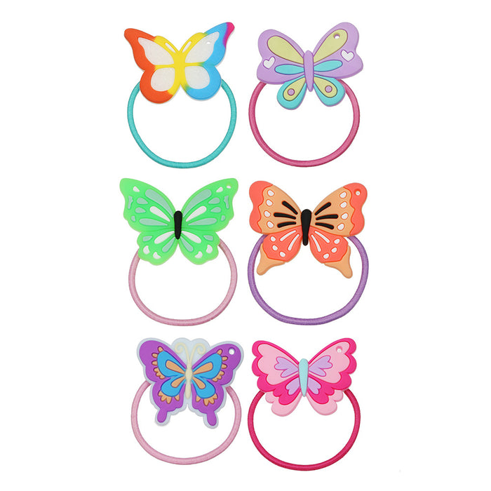 Wholesale Hair Scrunchies PVC Elastic Band Cute Cartoon Butterfly 20pcs (M) JDC-HS-KShou001