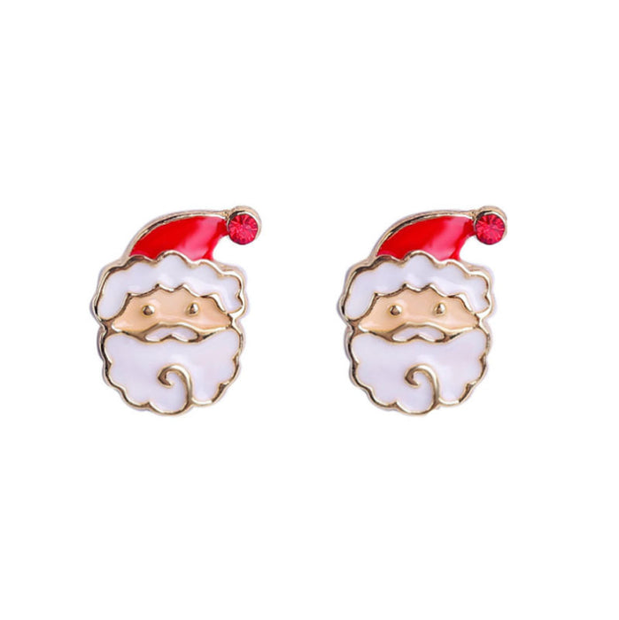 Wholesale Earrings Alloy Enamel Christmas Snowflake Elk Cane JDC-ES-LongX004
