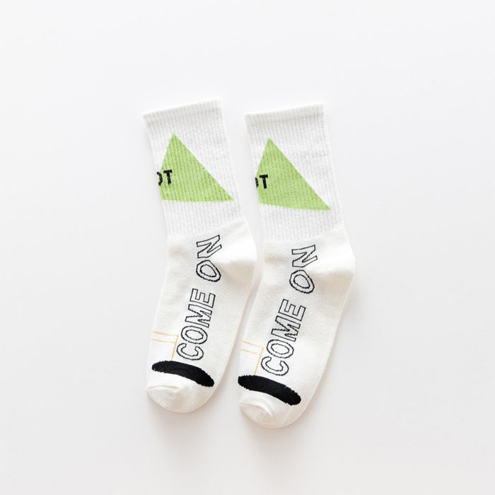 Wholesale Socks Polyester Geometric Alphabet Medium Tube Socks JDC-SK-DRan004