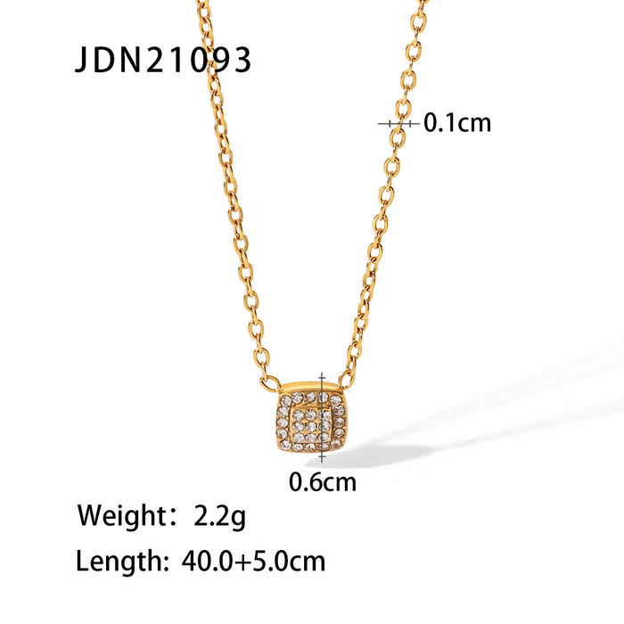 Collar al por mayor de acero inoxidable con incrustaciones de zirconia Collar de mariposa JDC-Ne-JD397