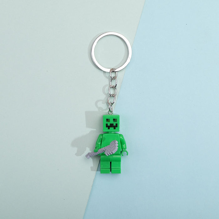 Wholesale Cartoon Plastic Building Blocks Keychain (M) JDC-KC-QMou011