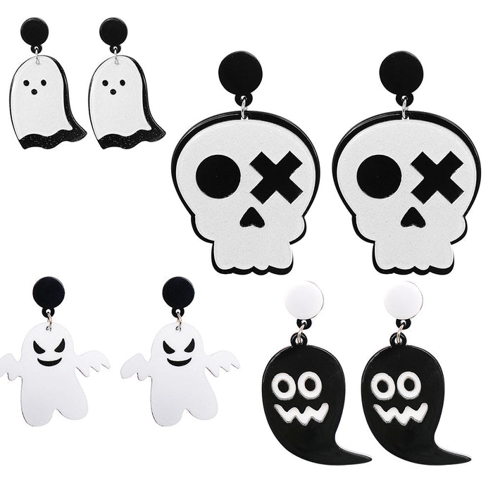 Wholesale Earrings Resin Pumpkin Skeleton Ghost Ear Studs Halloween JDC-ES-JJ257