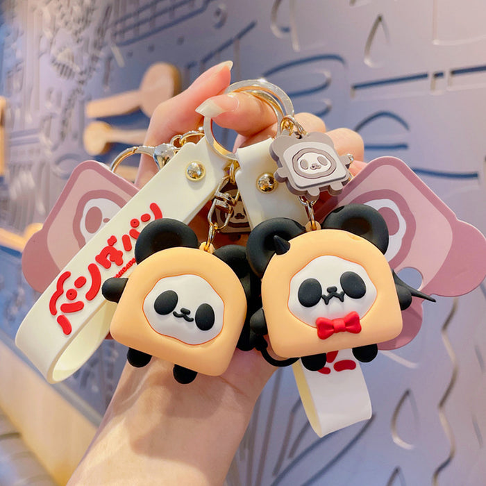 Keychains al por mayor PVC Panda Toast Cute Moq≥2 JDC-KC-YDAO044