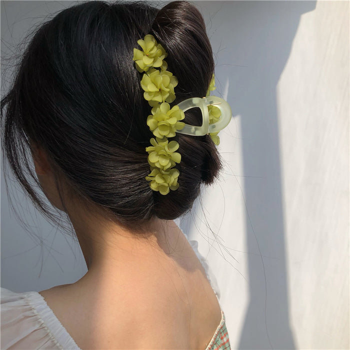 Wholesale acrylic flower garden orchid hair clip MOQ≥2 JDC-HC-Chengfei005