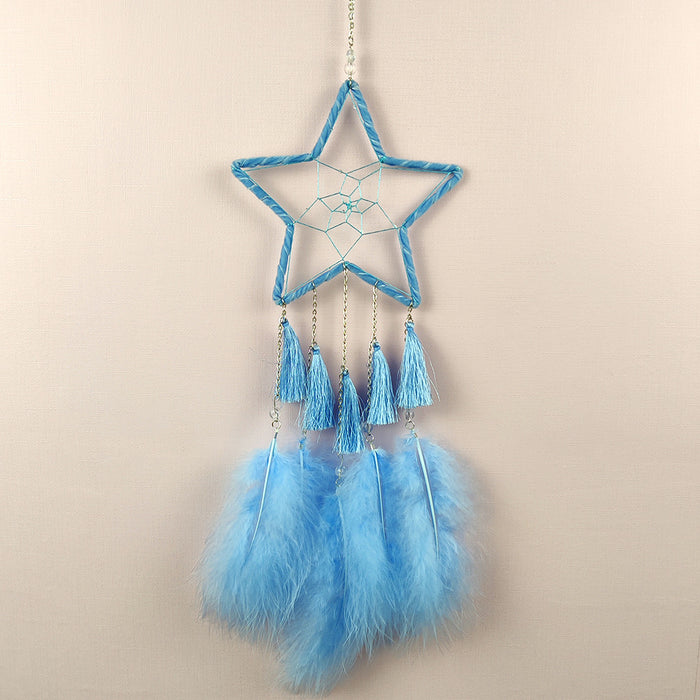 Wholesale Dream Catcher Feather Tassel Star Bedroom Ornament MOQ≥2 JDC-DC-MYing044