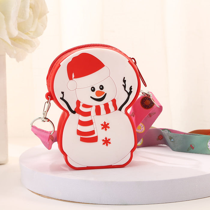 Wholesale Wallet Silicone Christmas Children's Coin Purse Double Sided Diagonal MOQ≥3 JDC-WT-YiiLai001