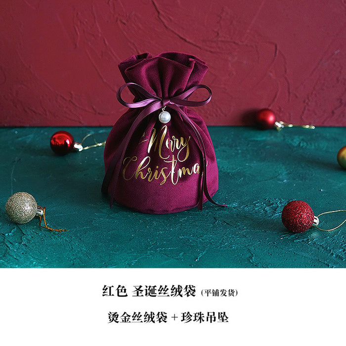 Wholesale Gift Bag Velvet Cloth Christmas Eve Drawstring Drawstring Apple Bag JDC-GB-Cunh001