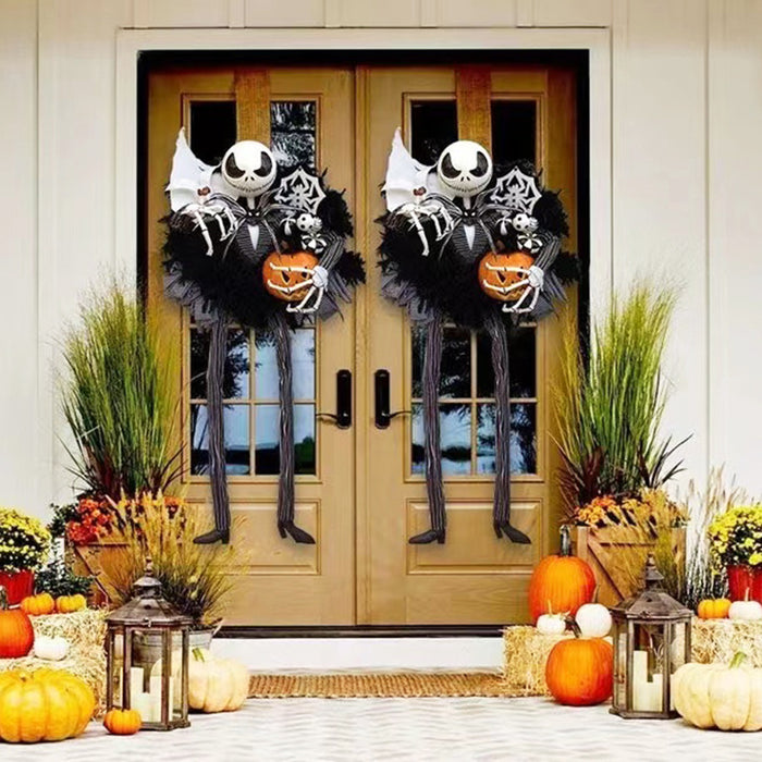 Wholesale Decorative Cloth Halloween Front Door Horror Decoration Hanging Ring MOQ≥2 JDC-DCN-HRC001