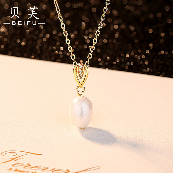 Wholesale Necklaces Copper Plated Gold Pearl Design Sense Elegance JDC-NE-BeiF005