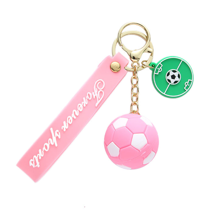 Wholesale Keychain Silicone Soft Rubber Football Keychain MOQ≥2 JDC-KC-ARui004