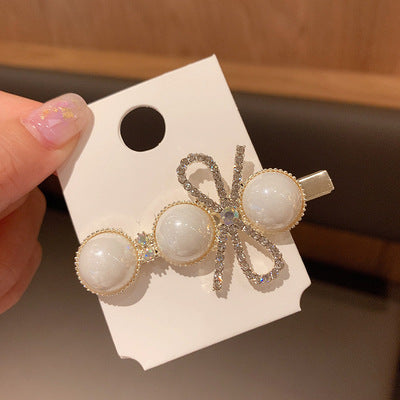 Wholesale Pearl Alloy Bow Hair Clip Set MOQ≥2 JDC-HC-JiaYan003