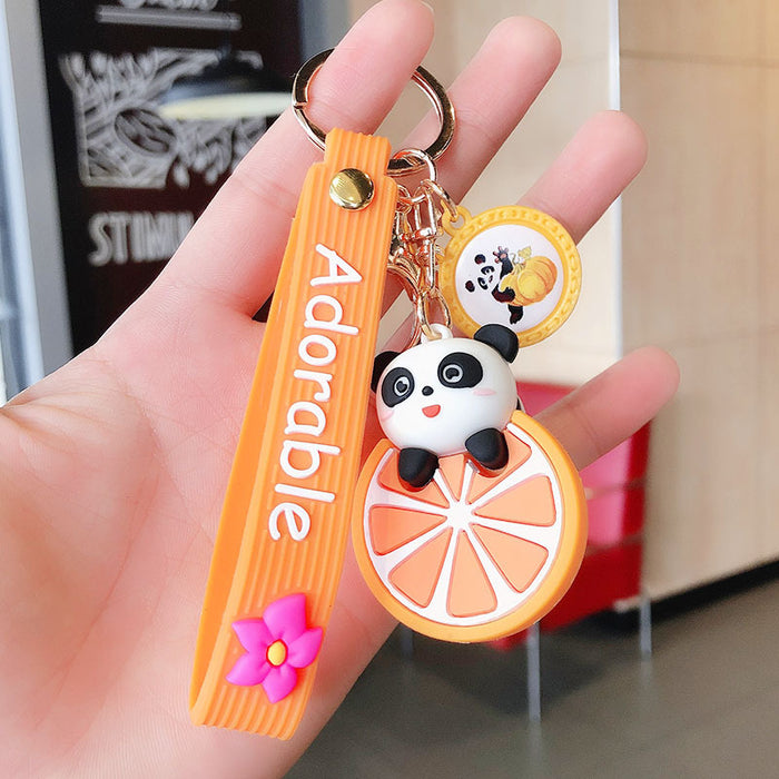 Wholesale Keychains For Backpacks cute fruit bear accessories doll cartoon keychain JDC-KC-FeiRun080