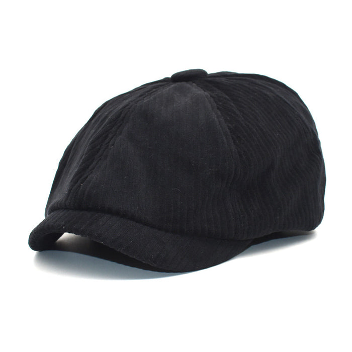 Wholesale Hat Corduroy Autumn Solid Color Octagon Beret Hat MOQ≥2 JDC-FH-ShunMa019