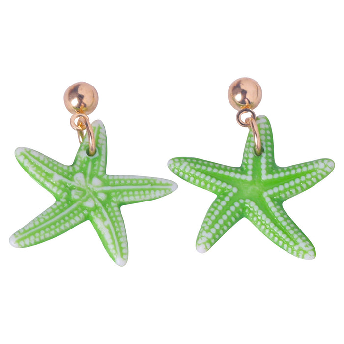 Wholesale Earrings Resin Cute Stereoscopic Starfish JDC-ES-SHIYU007