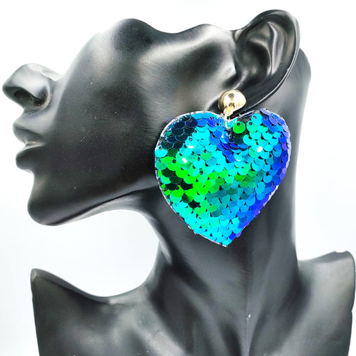 Jewelry WholesaleWholesale Reflective Sequin Peach Heart Earrings JDC-ES-DY021 Earrings 帝雁 %variant_option1% %variant_option2% %variant_option3%  Factory Price JoyasDeChina Joyas De China