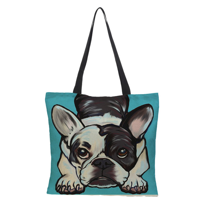 Wholesale Hand Painted Dog Pattern Shopping Bag JDC-SD-QTu006