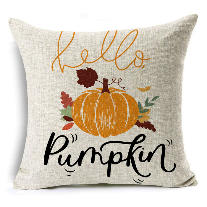 Wholesale Pillowcase Halloween Linen Pumpkin Print JDC-PW-Gangqi003
