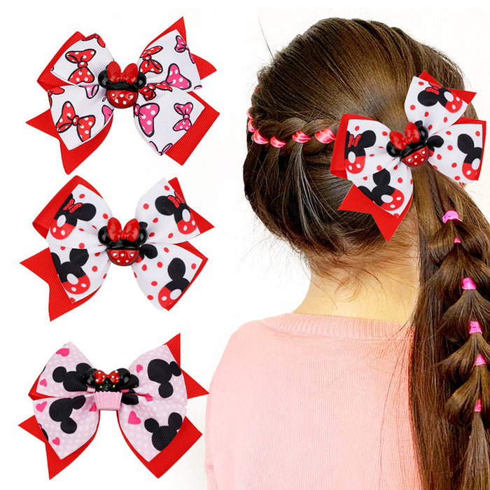 Wholesale Children's Amusement Park Wearing Red Butterfly Hair Clip （M) MOQ≥30 JDC-HC-Danzuo040