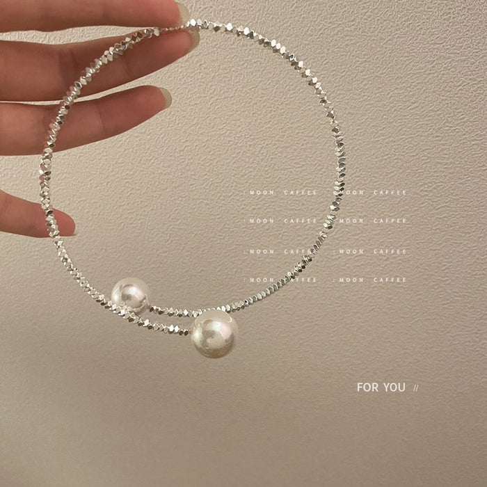 Wholesale Necklace Pearl Crushed Silver Beaded Beads Adjustable MOQ≥2 JDC-NE-JiaJ006