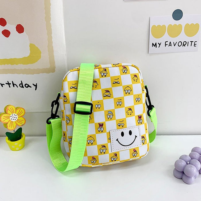 Wholesale plaid boy mini messenger bag coin purse JDC-SD-KR064