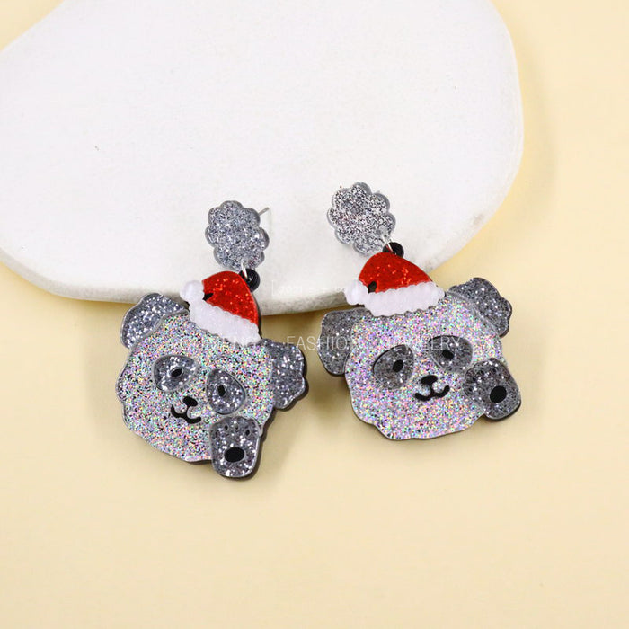 Wholesale Earrings Acrylic Santa Hat Koala Panda Dinosaur JDC-ES-MOSHU055