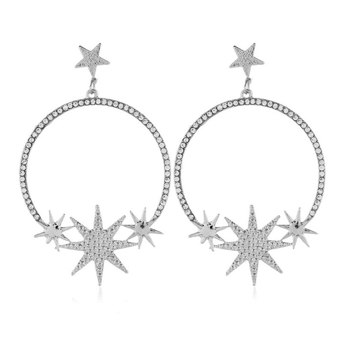 Wholesale Earrings Alloy Geometric Icon Star Stud Earrings MOQ≥2 JDC-ES-Zhuyue001