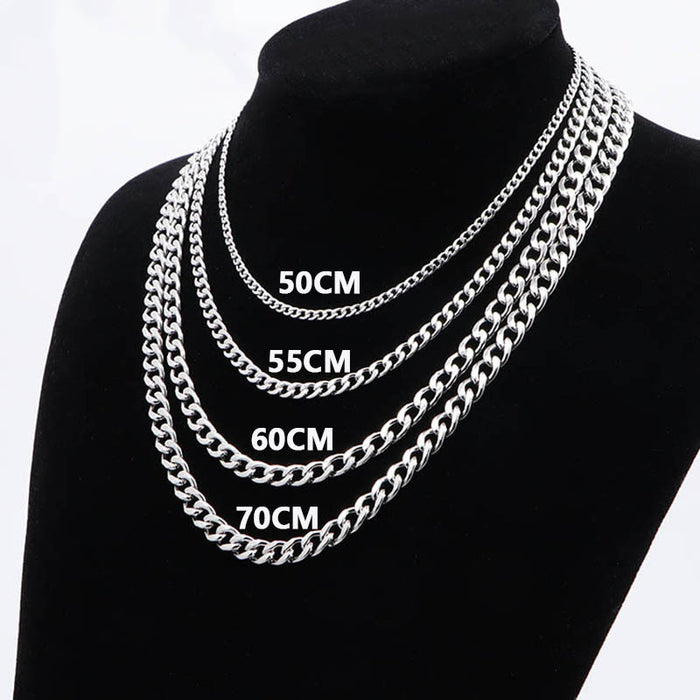 Wholesale Cuban Chain Titanium Steel Necklace MOQ≥2 JDC-NE-XinG001