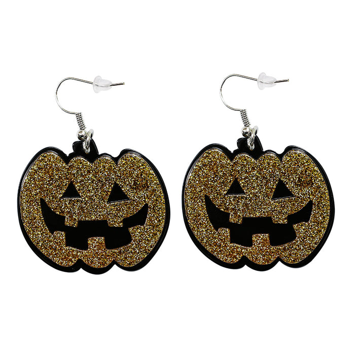 Wholesale Earrings Halloween Resin Pumpkin Tassels JDC-ES-JJ246