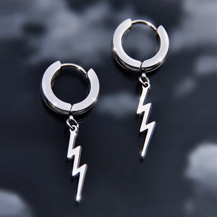 Wholesale Earrings Stainless Steel Devil Smiley Lightning Earrings MOQ≥2 JDC-ES-Yida010