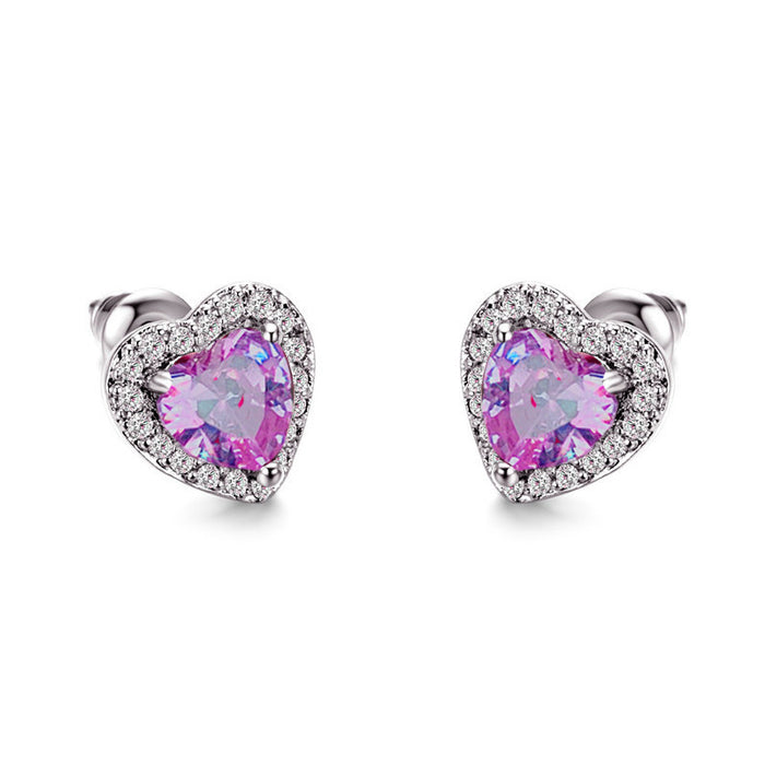 Wholesale Love Diamond Stud Earrings Design Sense Crystal JDC-ES-JYS012