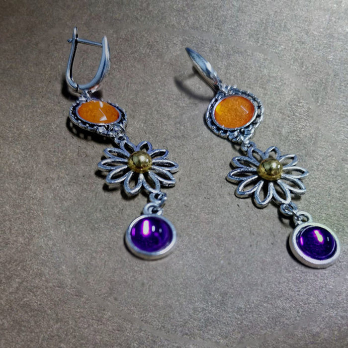 Wholesale Earrings Metal Jewel Vintage MOQ≥2 JDC-ES-ShuangJ003