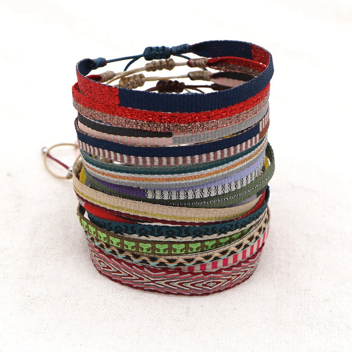 Wholesale Ethnic Wind Ribbon Pure Hand Woven Bracelet JDC-BT-HeY015