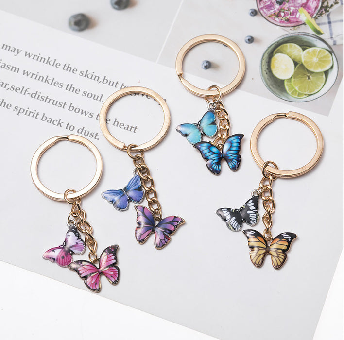 Wholesale Keychains For Backpacks Butterfly Alloy Keychain MOQ≥3 JDC-KC-HaoH002