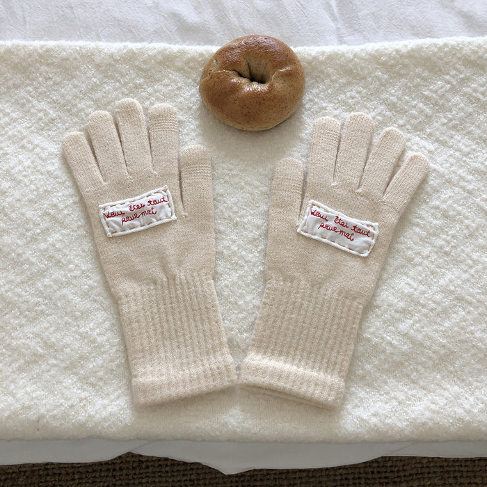 Wholesale Gloves Polyester Yarn Cute Knit Gloves MOQ≥2 JDC-GS-MinZ004