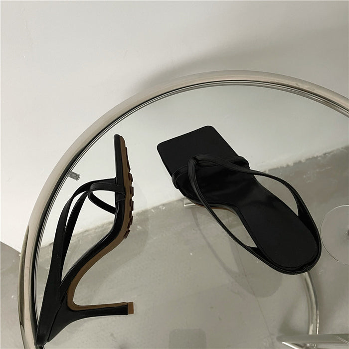 Wholesale sandals square toe stiletto high heel flip flops JDC-SD-CWei001