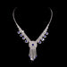 Jewelry WholesaleWholesale Silver Plated Sapphire Blue Inlaid Diamond Necklace Earrings Set JDC-NE-Yaqian003 Necklaces 雅茜 %variant_option1% %variant_option2% %variant_option3%  Factory Price JoyasDeChina Joyas De China