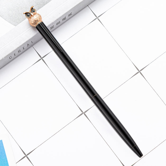 Wholesale metal owl pen cute shape ballpoint pen MOQ≥2 JDC-BP-Huah047