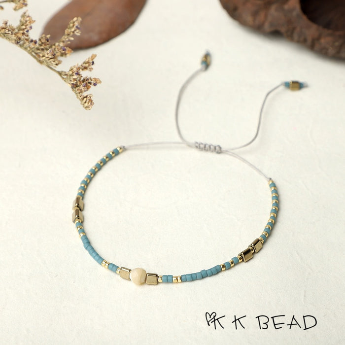 Wholesale Bracelet Rice Beads Natural Stone Handmade Beaded Couple JDC-BT-QiQi001