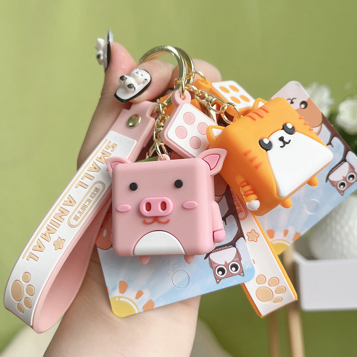 Wholesale Keychains Silicone Square Animal JDC-KC-WAN035