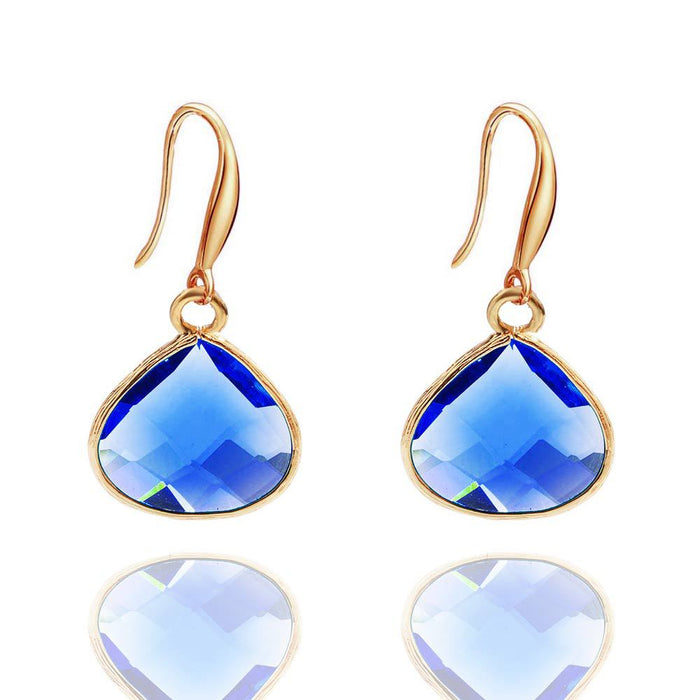 Wholesale Copper Crystal Glass Drop Shape Gradient Earrings MOQ≥2 JDC-ES-Zhongn017