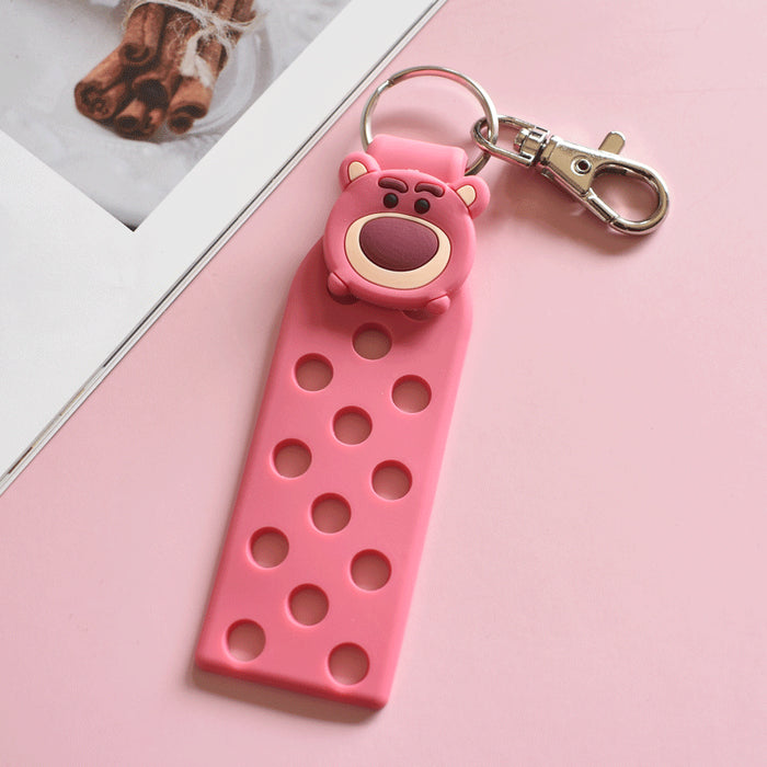 Wholesale Keychain Croc Charms PVC Soft Glue Doll Pendant Cartoon DIY Ornament 10pcs JDC-KC-RYY002