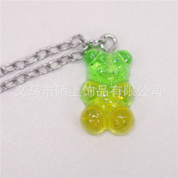 Wholesale Necklace Resin Jelly Color Gummy Bear Necklace JDC-NE-MoS002