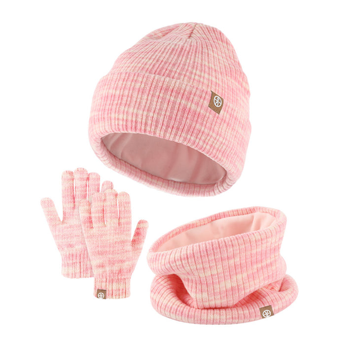 Wholesale Hat Alpaca Winter Kids Knitted Gloves Neck 3pcs Set JDC-FH-HongX006
