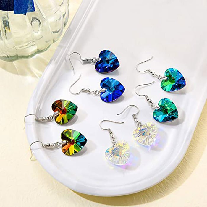 Wholesale glass crystal butterfly heart earrings sweet starfish MQO≥2 JDC-ES-qiuse011