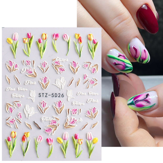Wholesale Embossed Flowers Nude Slice Stickers JDC-NS-SuoT002