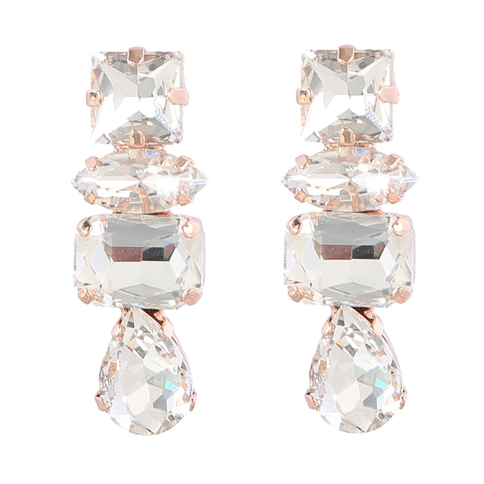 Wholesale Geometric Earrings Alloy Glass Diamond JDC-ES-JL1088