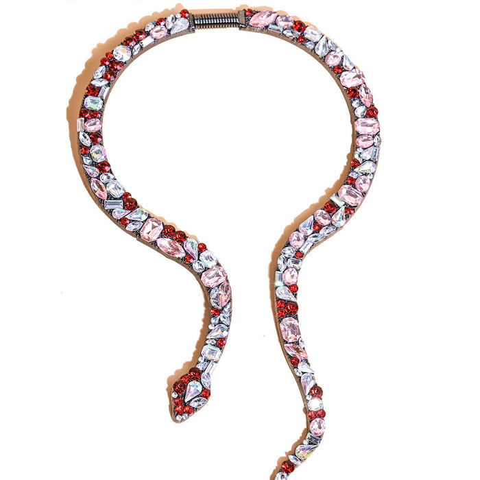 Wholesale Necklace Alloy Diamonds Zodiac Animal Snake Shape JDC-NE-YYB002