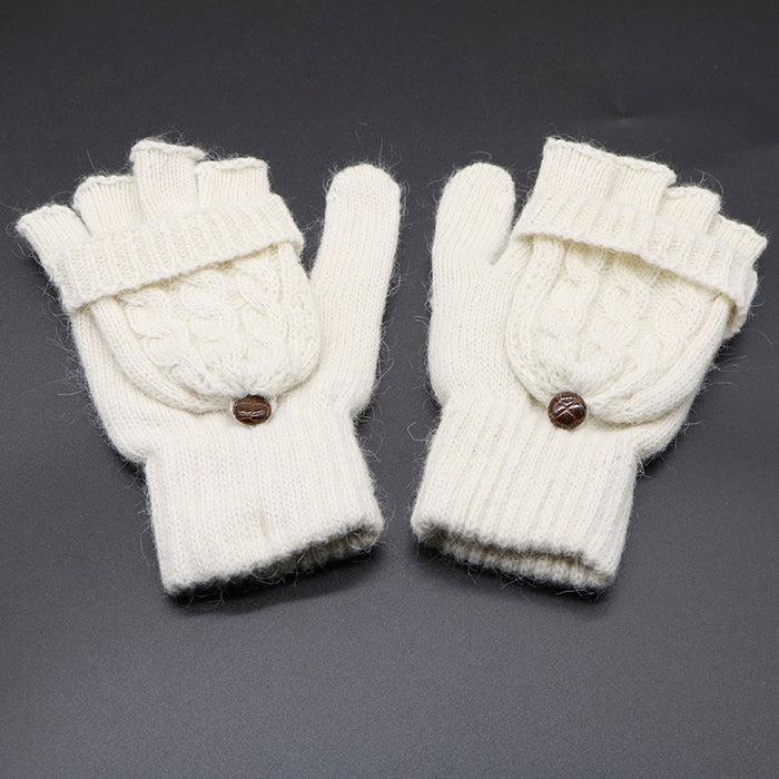 Wholesale Gloves Wool Twist Knit Gloves Half Finger Flip Cover JDC-GS-YaoX001